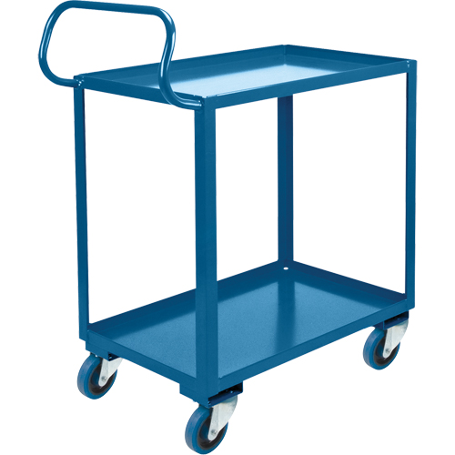 Chariot ergonomique &agrave; tablettes, 800 lb Capacit&eacute;, Acier, 26" la x 37" ha x 38" p, Bordure vers le haut Absolute Business Supply