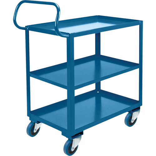Chariot ergonomique &agrave; tablettes, 800 lb Capacit&eacute;, Acier, 20" la x 37" ha x 32" p, Bordure vers le haut Absolute Business Supply