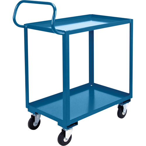 Chariot ergonomique &agrave; tablettes, 800 lb Capacit&eacute;, Acier, 26" la x 37" ha x 38" p, Bordure vers le haut Absolute Business Supply