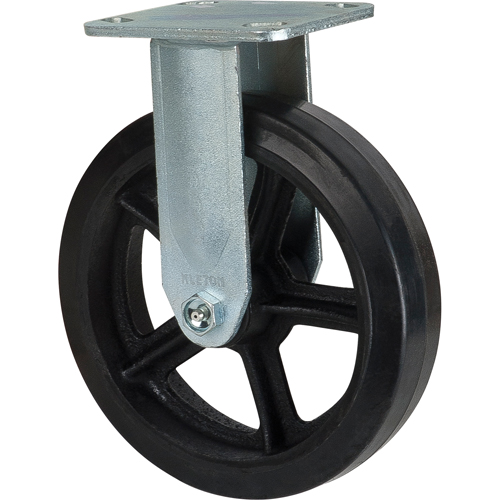 Mold-on Caster, Rigid, 8" (203.2 mm), Rubber, 660 lbs. (299 kg.) Absolute Business Supply