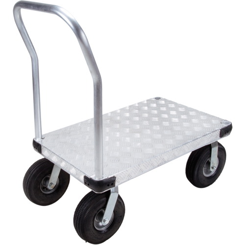 Chariots &agrave; plateforme en aluminium, 24" la x 36" lo, 1600 lb cap, Roues Pneumatique Absolute Business Supply