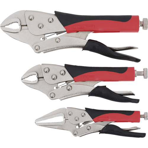 Jeu de pinces-&eacute;taux &agrave; manche rembourr&eacute;, Longueur 6"/10"/7", M&acirc;choire courb&eacute;e/Bec long Absolute Business Supply
