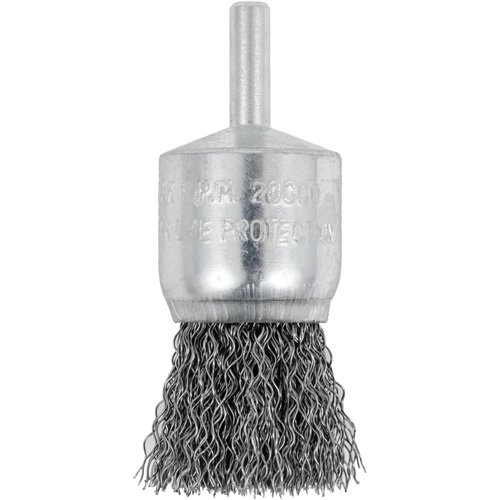 Brosse coupelle sertie mont&eacute;e sur tige, 1", Fils 0,012", Tige 1/4" Absolute Business Supply