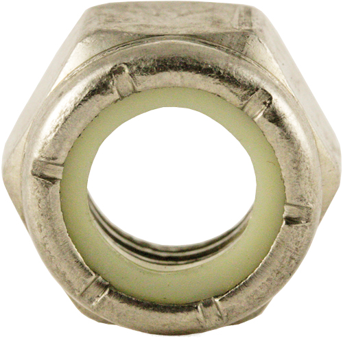 Nylon Lock Nut, 1/4" Dia., Stainless Steel, Fine Absolute Business Supply
