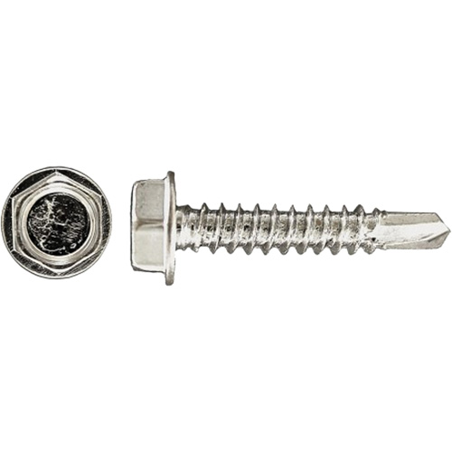 100-Piece Drill-X&reg; Hex HD Tapping Screws, #12 Dia., 1-1/4" L, Zinc Plated Absolute Business Supply