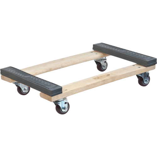 Socle roulant en bois dur &agrave; bouts avec caoutchouc, Cadre en Bois, 18" la x 24" p x 7" h, Capacit&eacute; de 1000 lb Absolute Business Supply
