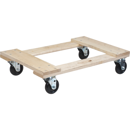 Socle roulant en bois dur, Roues en Polyol&eacute;fine, Capacit&eacute; de 900 lb, 18" la x 24" p x 7" h Absolute Business Supply