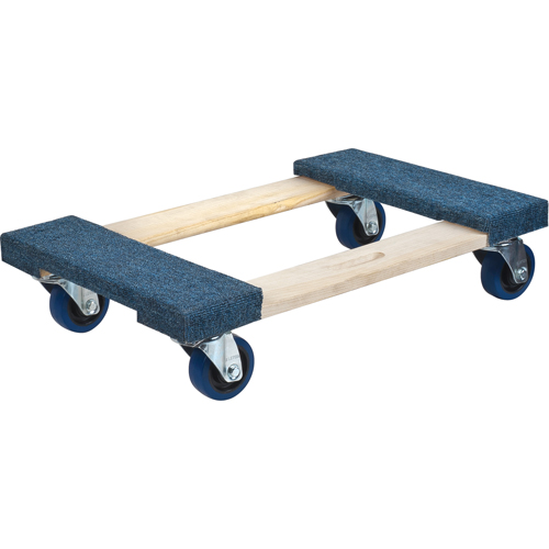 Carpeted Ends Hardwood Dolly, Wood Frame, 18" W x 30" L, 1400 lbs. Capacity Absolute Business Supply