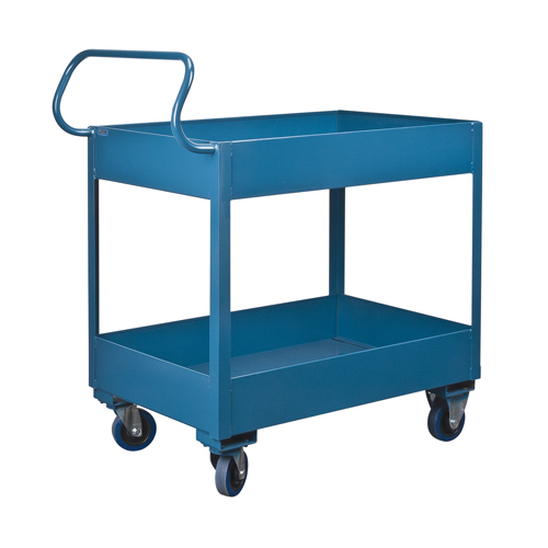 Deep Lipped Service Cart, 2 Tiers, 24" W x 47" H x 36" D, 1200 lbs. Capacity Absolute Business Supply