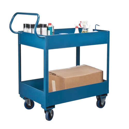 Deep Lipped Service Cart, 2 Tiers, 24" W x 47" H x 36" D, 1200 lbs. Capacity Absolute Business Supply