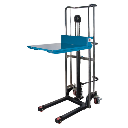 Hydraulic Platform Lift Stacker, Foot Pump Operated, 880 lbs. Capacity, 60" Max Lift Absolute Business Supply