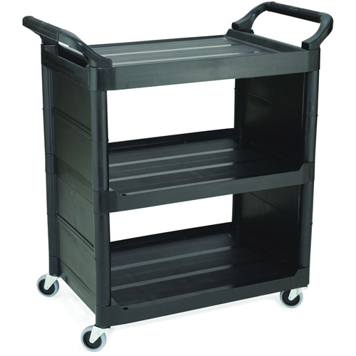 Bussing Cart with End Panels, 3 Tiers, 18-5/8" x 36-5/8" x 33-5/8", 150 lbs. Capacity Absolute Business Supply