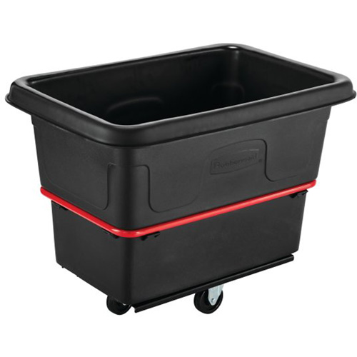 Heavy-Duty Utility Truck, Black Recycled Plastic, 26"/38-3/8" L x 26"/38-2/5" W x 28-1/4"/28-3-10" H, 8 cu. Ft. Volume, 700 lbs. Capacity Absolute Business Supply