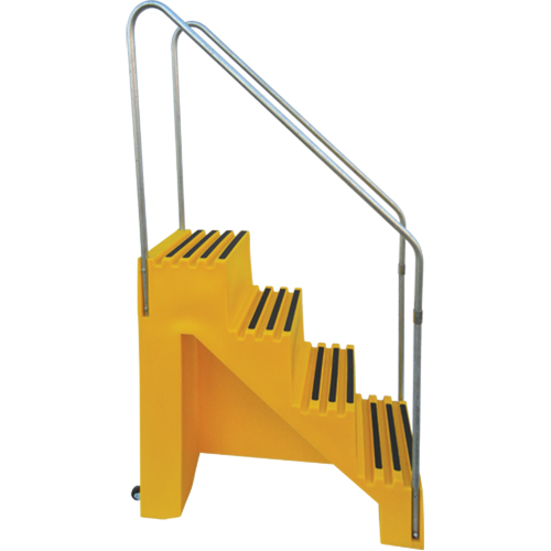 Escabeau industriel, 4 marches, 43" x 22-1/2" x Hauteur 66" Absolute Business Supply