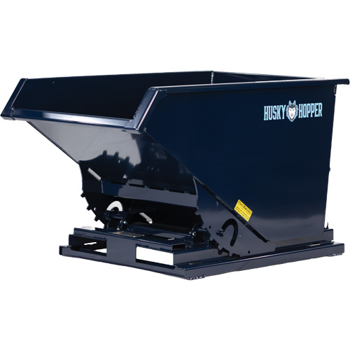 Self-Dumping Hopper, Steel, 3 cu.yd., Blue Absolute Business Supply