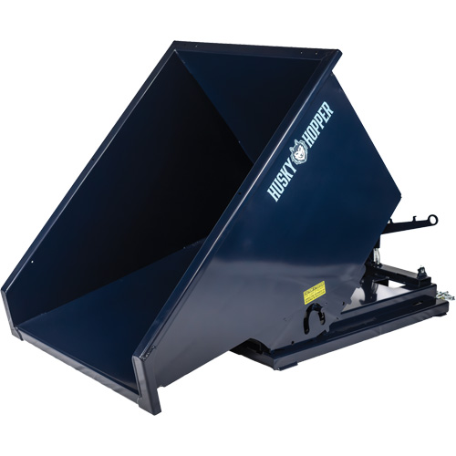 Self-Dumping Hopper, Steel, 3 cu.yd., Blue Absolute Business Supply