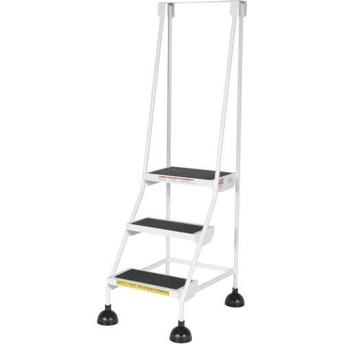 Stop-Step Ladders, 3 Steps, 16" Step Width, 28-11/16" Platform Height, Steel Absolute Business Supply