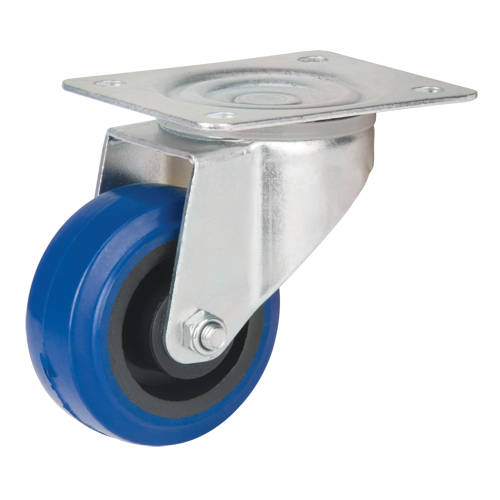 Roulette bleue, Pivotant, 3" (76 mm), Caoutchouc, 285 lb (129 kg) Absolute Business Supply