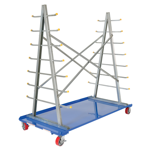 Chariot &agrave; cadre en A pour barres et tuyaux, Acier, 36-3/4" la x 73-3/4" p x 72-1/2" h, Capacit&eacute; de 2000 lb Absolute Business Supply