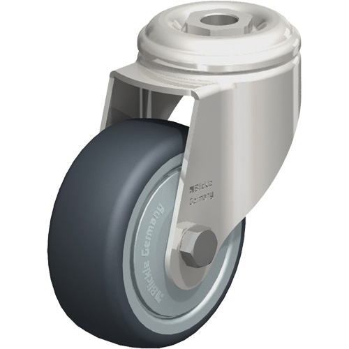Stainless Steel Thermoplastic Elastomer Caster, Swivel, 3-1/8" (79.5 mm) Dia., 220 lbs. (100 kg.) Capacity Absolute Business Supply