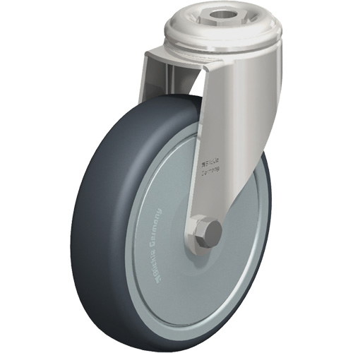 Stainless Steel Thermoplastic Elastomer Caster, Swivel, 5" (127 mm) Dia., 265 lbs. (120 kg.) Capacity Absolute Business Supply