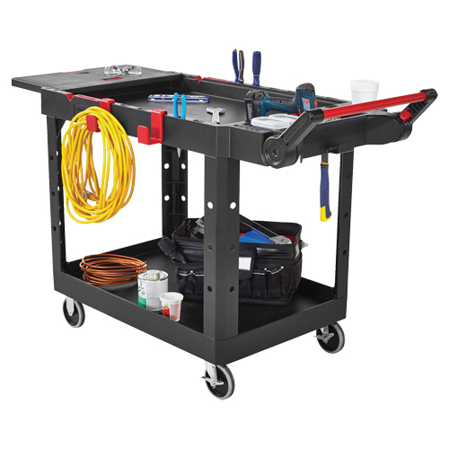 Chariot utilitaire robuste et polyvalent, 2 tiers, 17-3/4" x 36" x 46-1/5", Capacit&eacute; 500 lb Absolute Business Supply