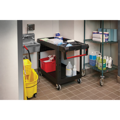 Chariot utilitaire robuste et polyvalent, 2 tiers, 17-3/4" x 36" x 46-1/5", Capacit&eacute; 500 lb Absolute Business Supply
