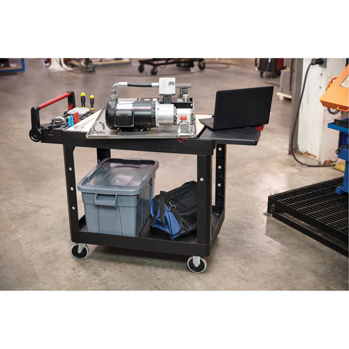 Chariot utilitaire robuste et polyvalent, 2 tiers, 17-3/4" x 36" x 46-1/5", Capacit&eacute; 500 lb Absolute Business Supply