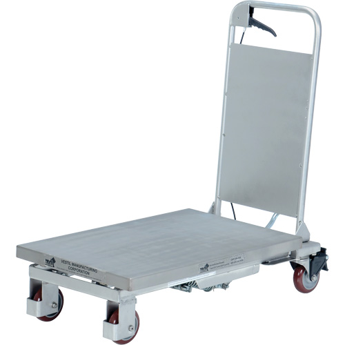 Manual Hydraulic Scissor Lift Table, 27-1/2" L x 17-5/8" W, Partial Stainless Steel, 400 lbs. Capacity Absolute Business Supply