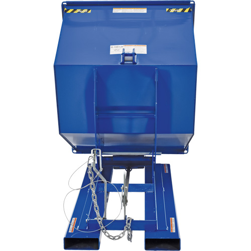 Conteneur autobasculeur, Acier, 1 vg³, Bleu Absolute Business Supply