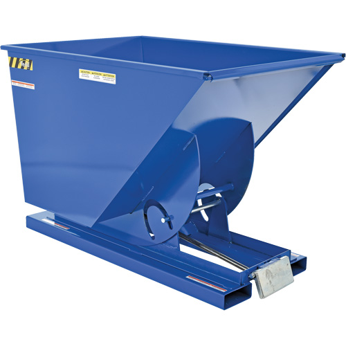 Self-Dumping Hopper, Steel, 1 cu.yd., Blue Absolute Business Supply
