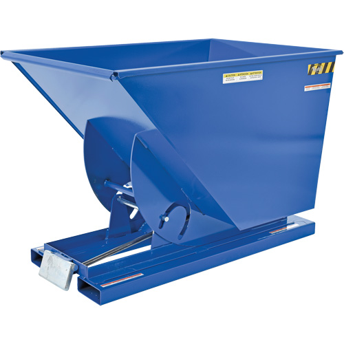 Self-Dumping Hopper, Steel, 1 cu.yd., Blue Absolute Business Supply