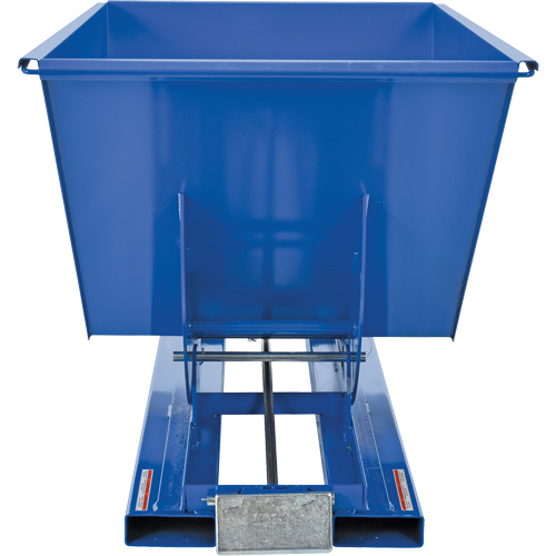 Self-Dumping Hopper, Steel, 1 cu.yd., Blue Absolute Business Supply