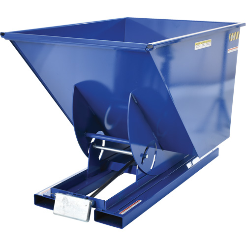 Self-Dumping Hopper, Steel, 1 cu.yd., Blue Absolute Business Supply