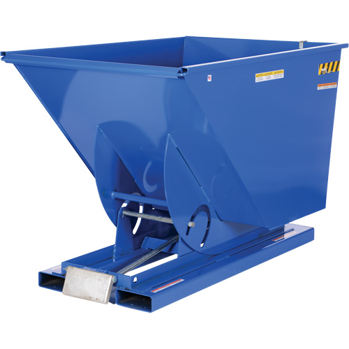 Self-Dumping Hopper, Steel, 1-1/2 cu.yd., Blue Absolute Business Supply