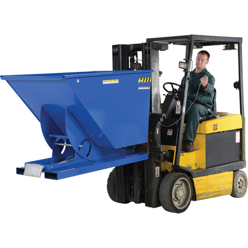 Self-Dumping Hopper, Steel, 1-1/2 cu.yd., Blue Absolute Business Supply
