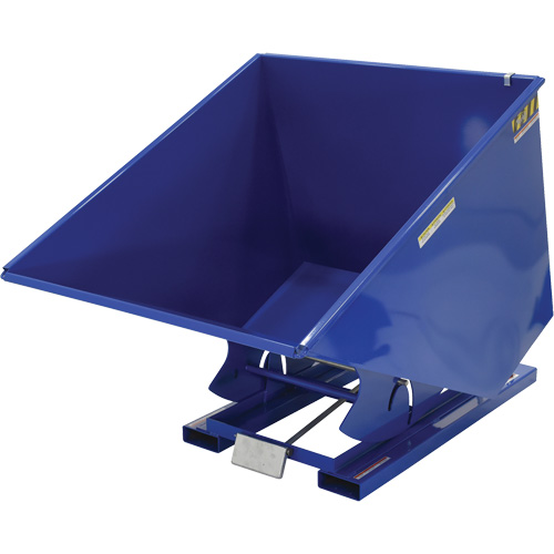 Self-Dumping Hopper, Steel, 2 cu.yd., Blue Absolute Business Supply