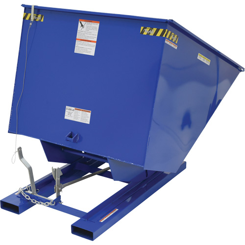 Self-Dumping Hopper, Steel, 2 cu.yd., Blue Absolute Business Supply