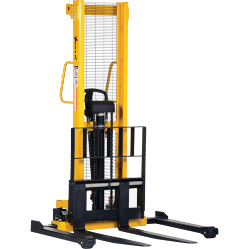 Manual Hydraulic Stacker, Hand Pump Operated, 2000 lbs. Capacity, 35" Max Lift Absolute Business Supply