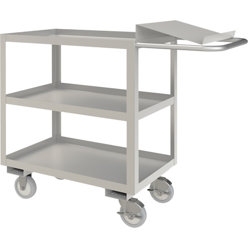 Chariot de pr&eacute;paration de commande de calibre industriel, 39" h x 18-1/8" la x 45" p, 3 Tablettes, Capacit&eacute; 1200 lb Absolute Business Supply