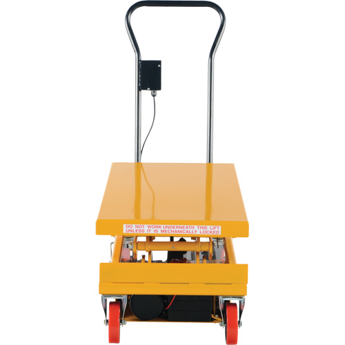 DC Powered Hydraulic Scissor Lift Elevating Cart, Steel, 39-3/4" L x 20-1/2" W, 1000 lbs. Capacity Absolute Business Supply
