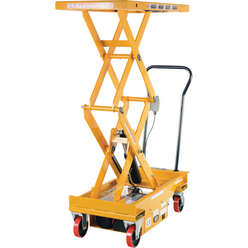 DC Powered Hydraulic Scissor Lift Elevating Cart, Steel, 39-3/4" L x 20-1/2" W, 1000 lbs. Capacity Absolute Business Supply