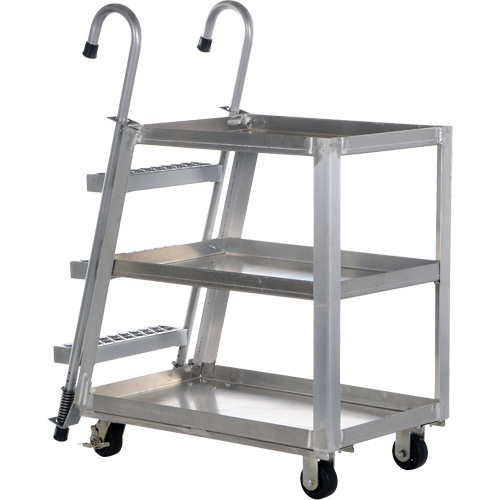 Chariot de pr&eacute;l&egrave;vement de stock, Aluminium, 21-7/8" la x 40" p, 3 tablettes, Capacit&eacute; 660 lb Absolute Business Supply