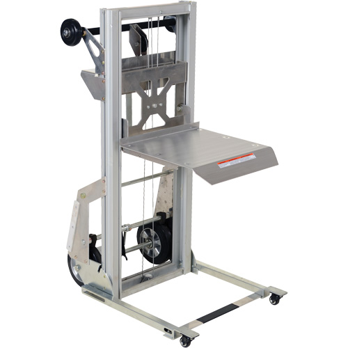Portable Aluminum Load Lifter, Foot Pump Operated, 200 lbs. Capacity, 61" Max Lift Absolute Business Supply