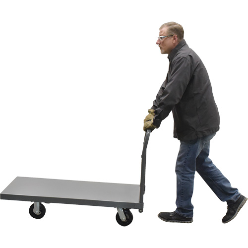 Chariot &agrave; plateforme, 48" lo x 24" la x Capacit&eacute; 2000 lb, Roues en Caoutchouc Absolute Business Supply