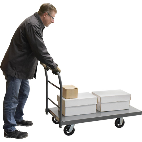 Chariot &agrave; plateforme, 48" lo x 24" la x Capacit&eacute; 2000 lb, Roues en Caoutchouc Absolute Business Supply