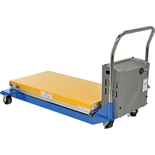 DC Powered & Manual Scissor Lift Table, Steel, 48" L x 24" W, 1000 lbs. Capacity Absolute Business Supply