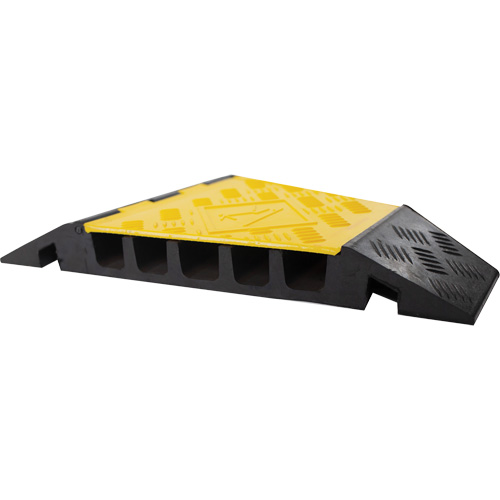 Powerhouse Heavy-Duty Right Turn Cable Protector, 5 Channels, 12" L x 19.75" W x 2.25" H Absolute Business Supply