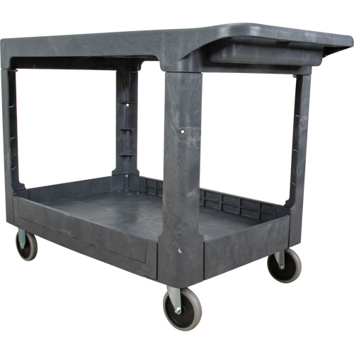 Chariot utilitaire pour l'entretien avec tablette plate, 2 tiers, 25-1/4" x 32-1/4" x 44", Capacit&eacute; 550 lb Absolute Business Supply