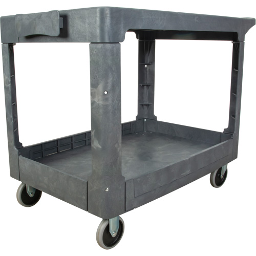Chariot utilitaire pour l'entretien avec tablette plate, 2 tiers, 25-1/4" x 32-1/4" x 44", Capacit&eacute; 550 lb Absolute Business Supply